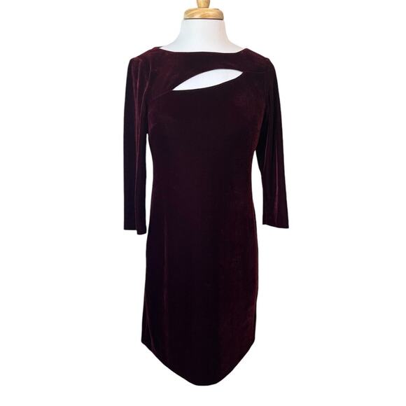 Donna Morgan Dresses & Skirts - Donna Morgan Women's 4 Dress Burgundy Velvet Cut Out Party Night Out